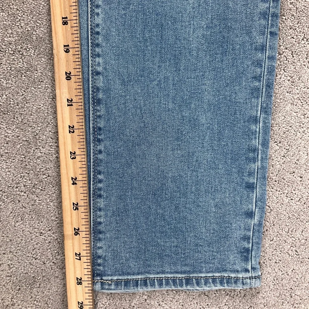 Hudson LA Jeans Womens 8 Blue‎ Stonewash Button Flap Straight Leg Stretch Denim